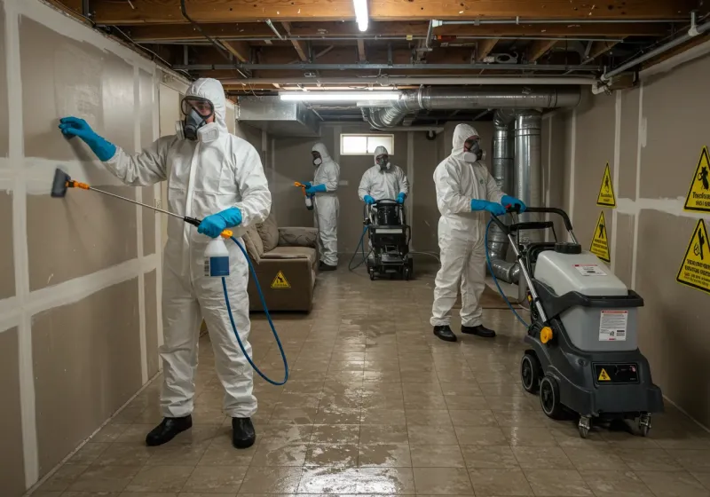 Basement Moisture Removal and Structural Drying process in Hawthorne, NV